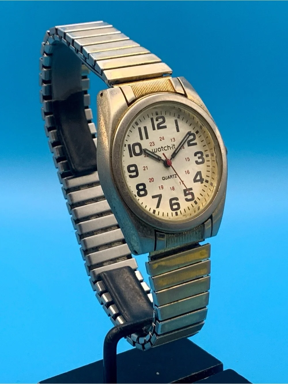 WATCH•IT By ADVANCE Men’s Vintage Military Field Wristwatch Working New Battery